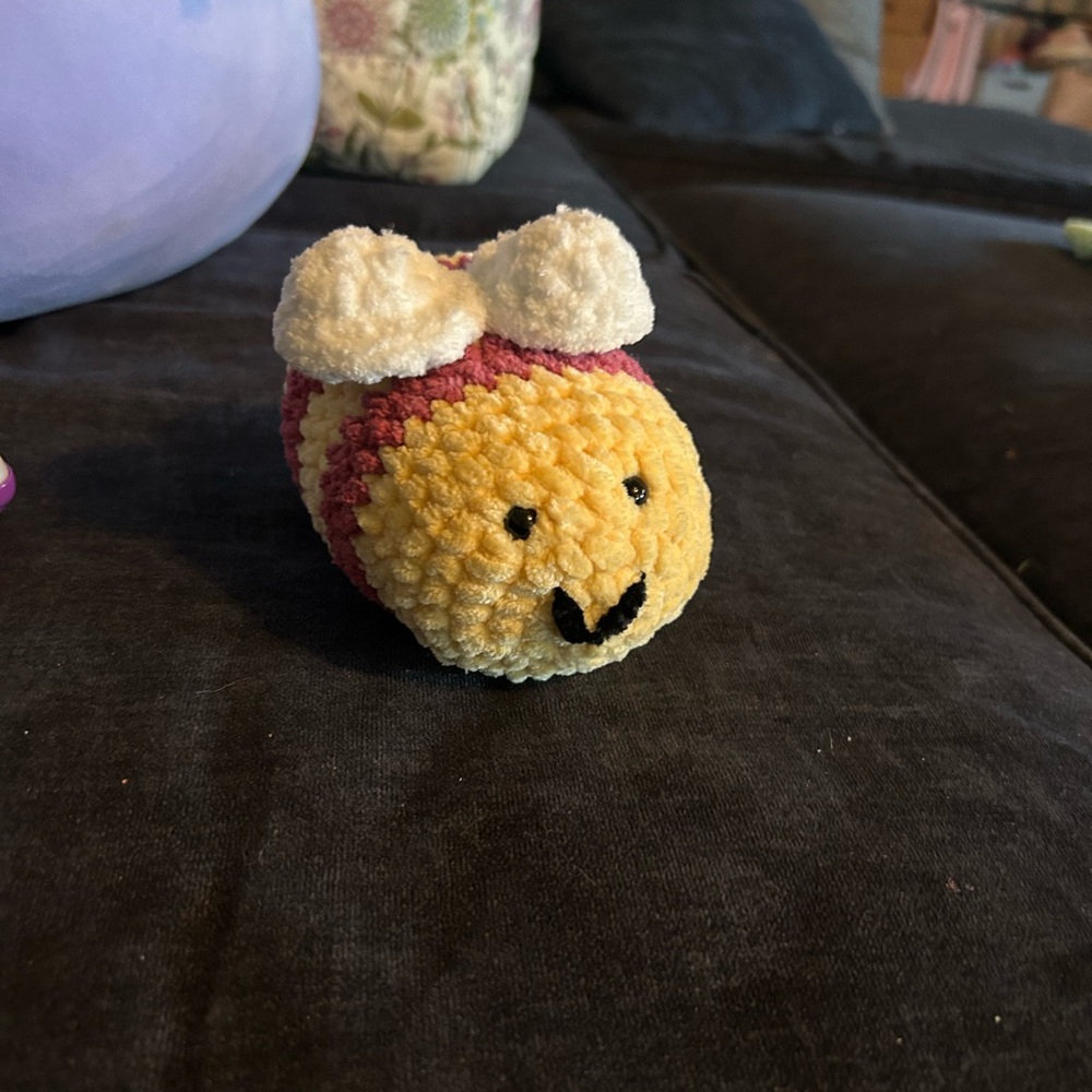 Plush Bumblebee Stuffed Animal Toy - Yellow and Pink